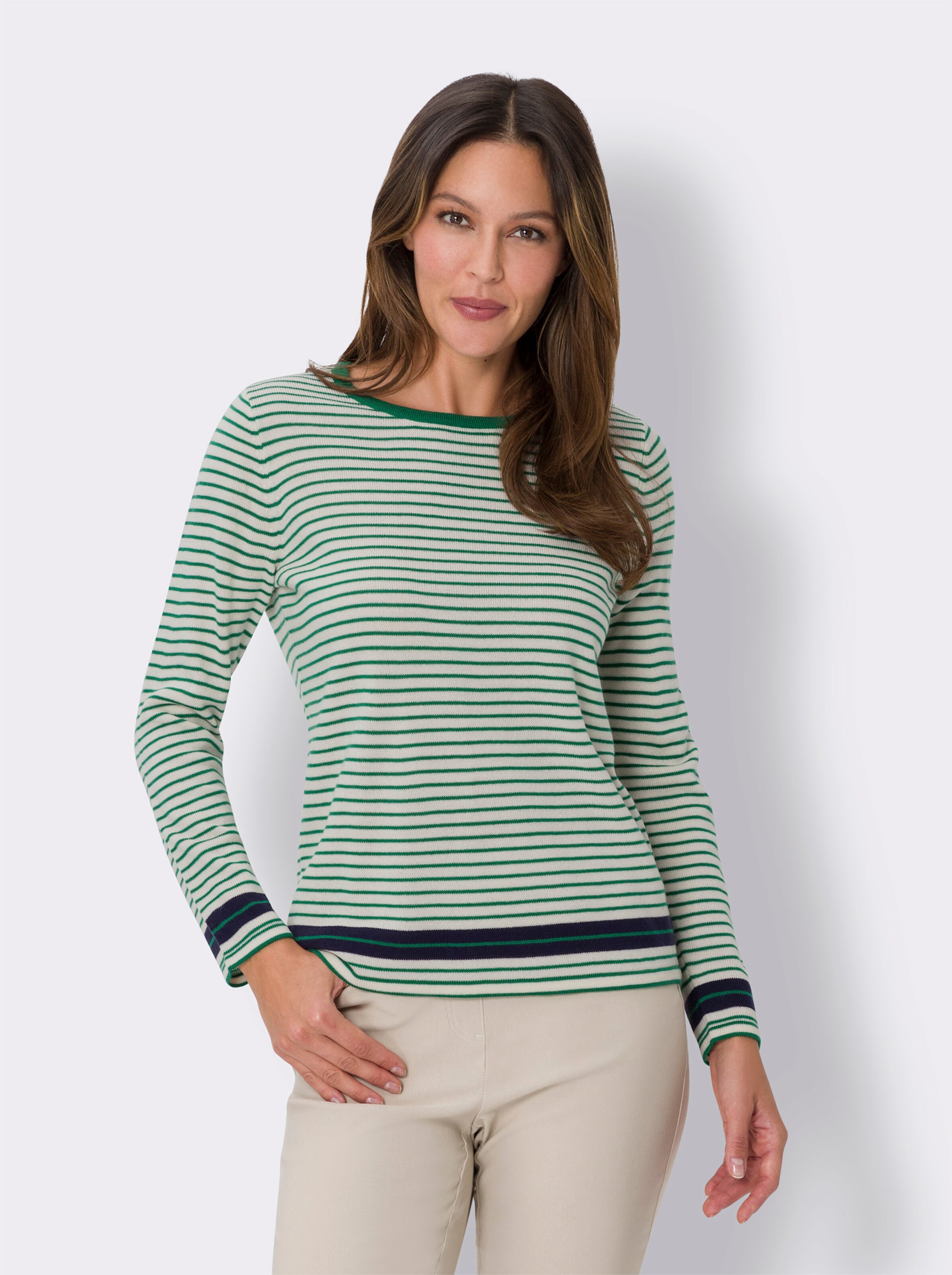 Langarm-Pullover im Ringelmuster