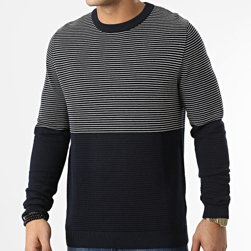Pull A Rayures Bwo Jasper Bleu Marine