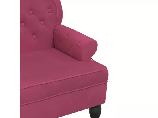 Banc avec dossier bordeaux 119,5x64,5x75 cm velours