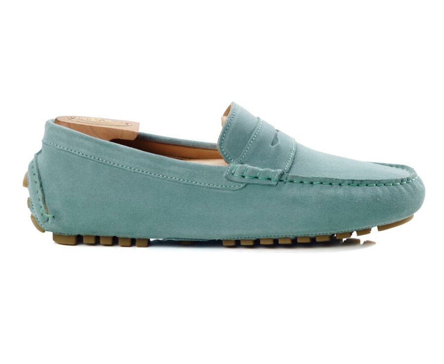 Mocassin été homme Velours Vert Menthe - FERGUSON