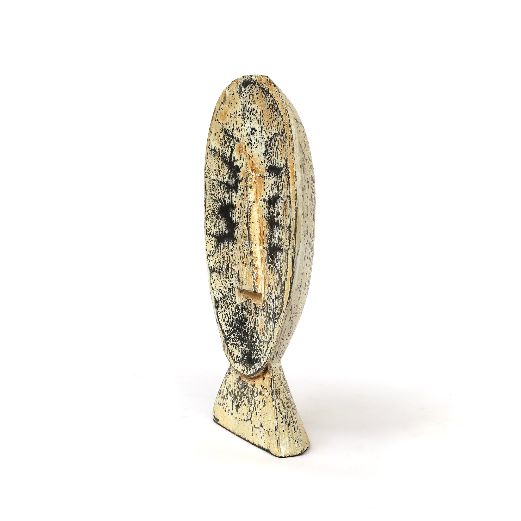Holzskulptur 'Mask', H 30 cm, B 15 cm, L 5 cm von fischer's lagerhaus