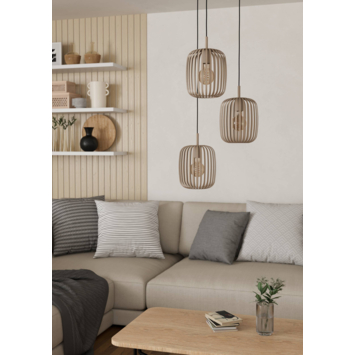 EGLO hanglamp Romazzina Ø46 cm 3-lichts zandkleur