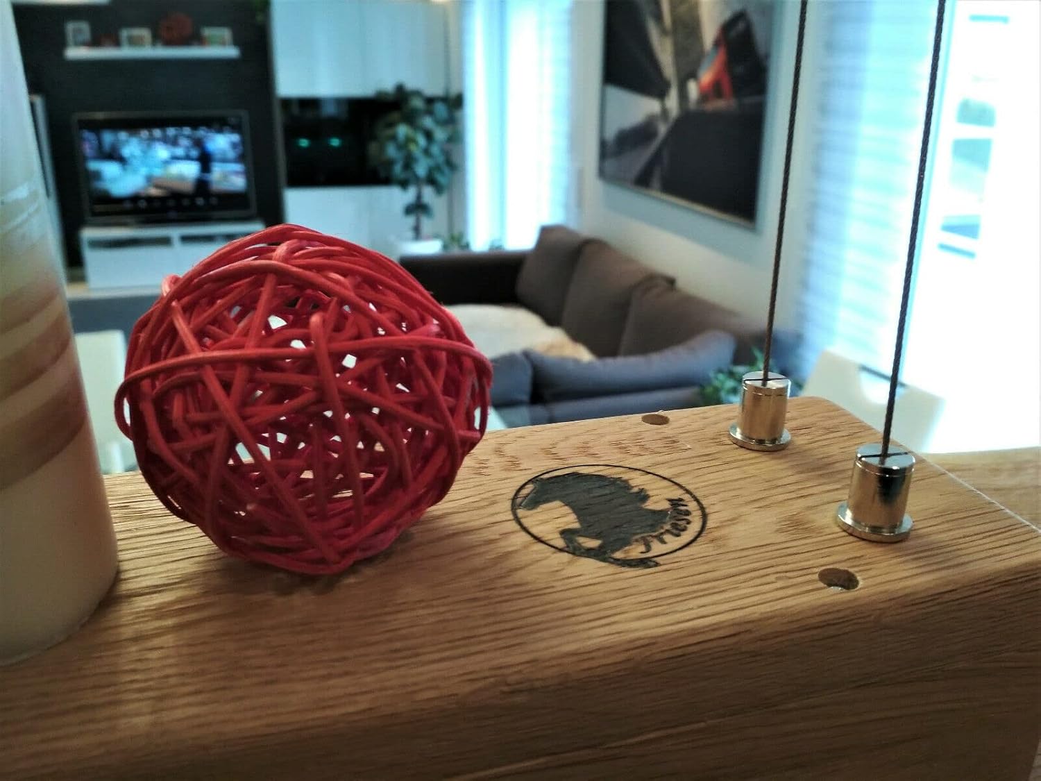 TESSA LED Esstischlampe Pendelleuchte Unikat Wildeiche Holz Hängelampe mit Baumkante Hängeleuchte Dimmbar ohne Dimmer Led Austauschbar Eiche geölt Massiv mit Baumkante (50 cm/2 Spots)