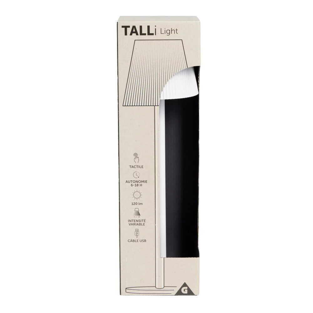 Lampe de table Talli USB tactile blanche Ø11xH37cm