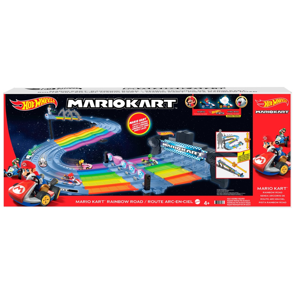 Hot Wheels Mario Kart Regenbogen-Spielset mit Fahrzeugen