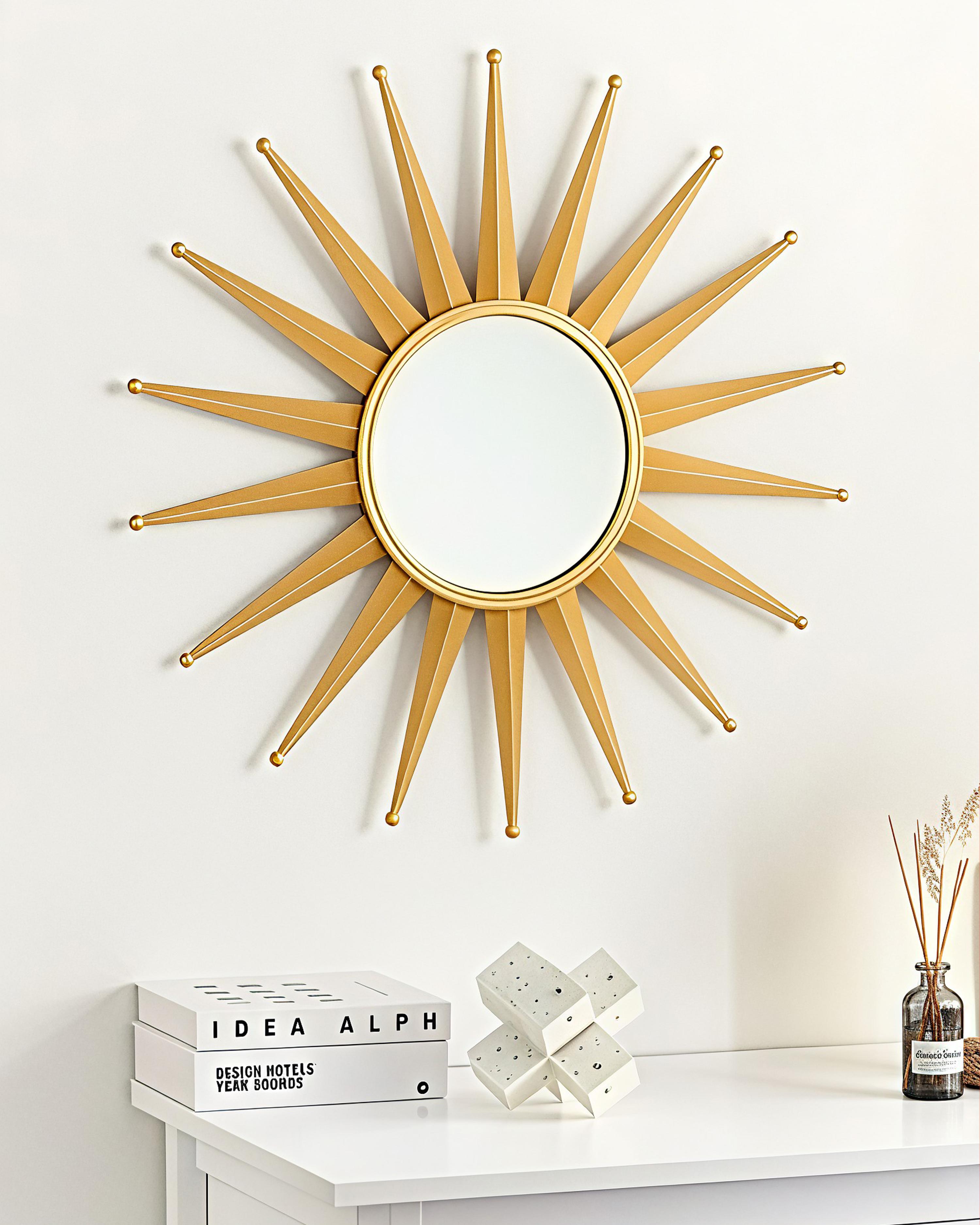 Wandspiegel PERELLI 60 cm 60 cm Metaal Goud