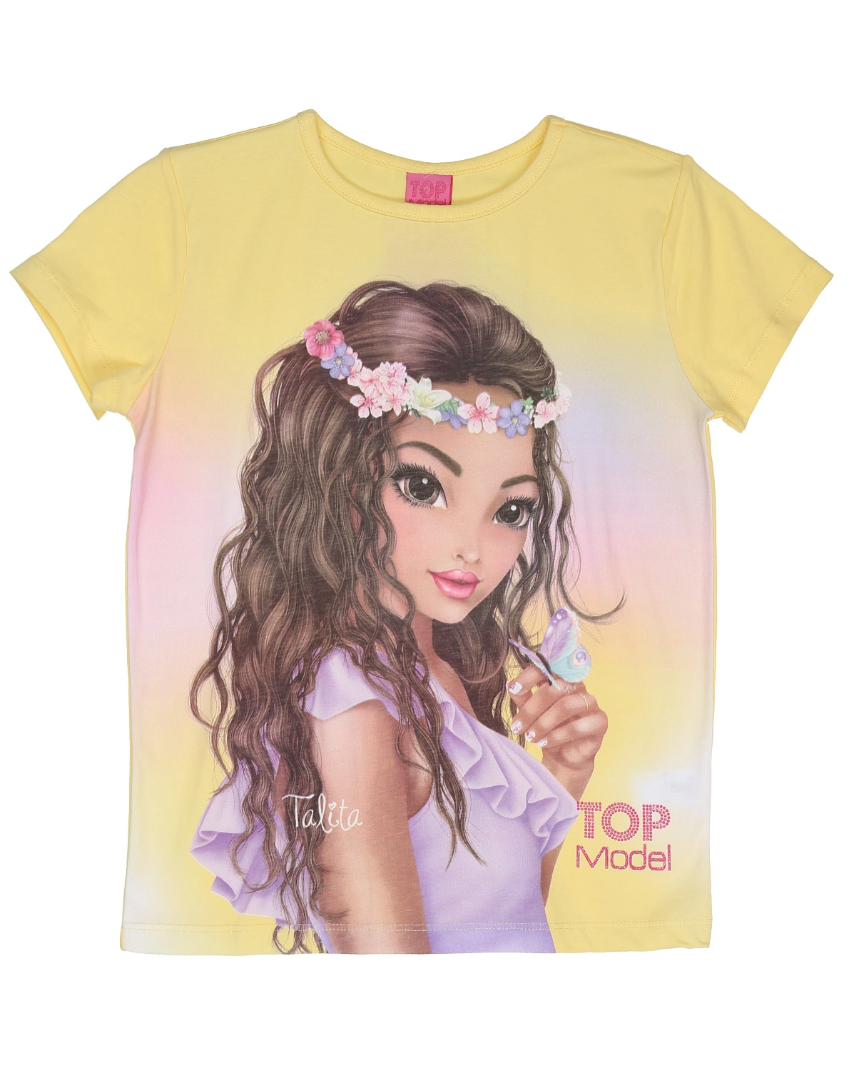 T-Shirt TOPMODEL - FLOWERS in sunshine yellow