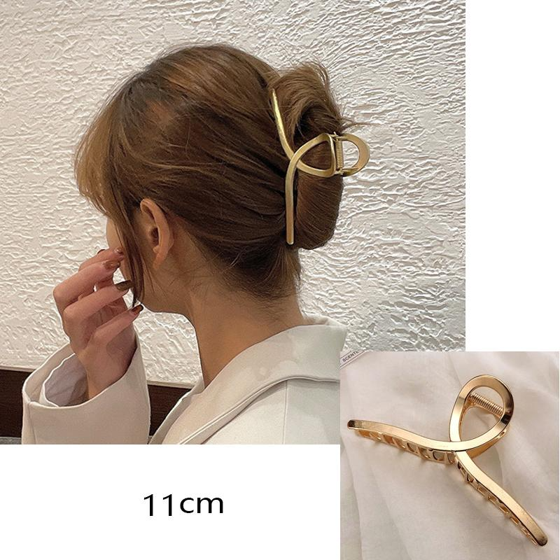 (11cm) Haarspange Klammer Metall Krallen Clip Haarschmuck  - Gold
