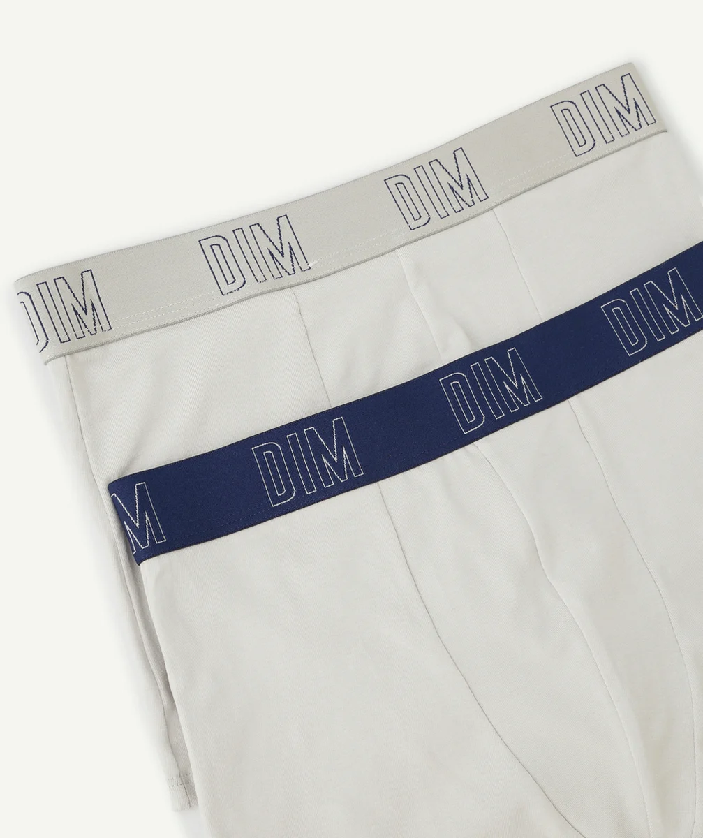 DIMLOT DE 2 BOXERS GARÇON SKIN CARE GRIS CLAIR ET BLEU