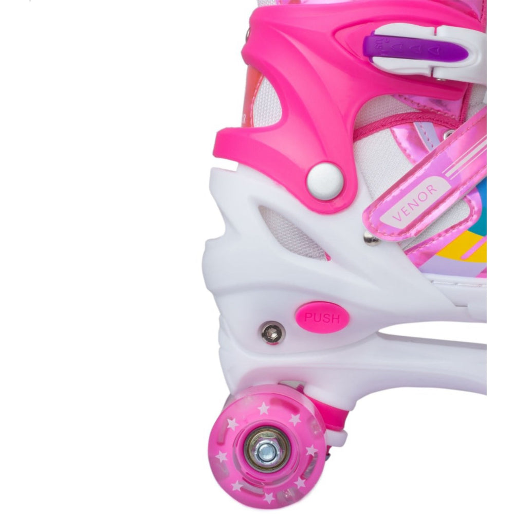 Køb VENOR Shiny Pink Ignite LED Side-By-Side Rulleskøjter