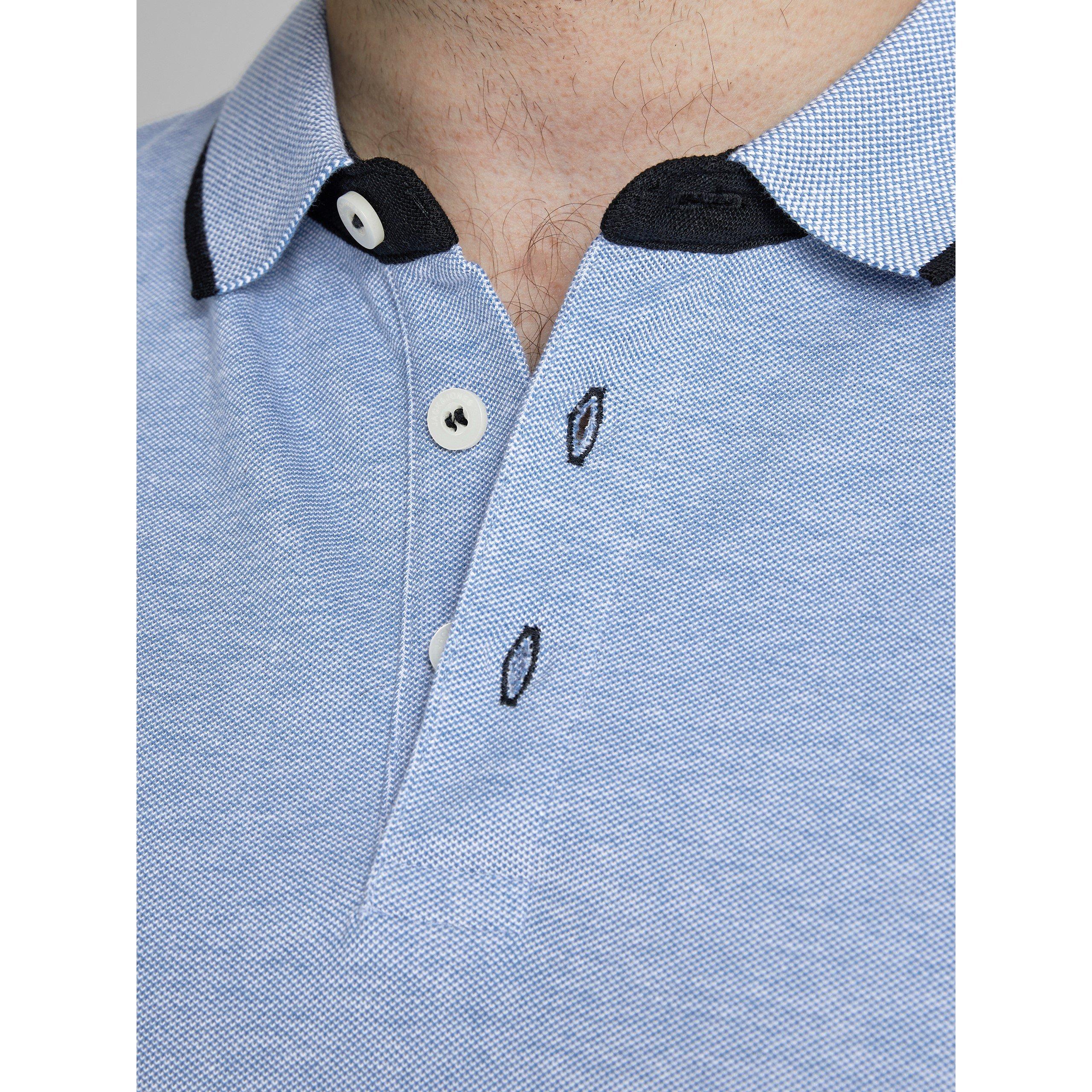 Jack and Jones Paulos Tipped Pique Short Sleeve Polo Shirt Mens Plus Size