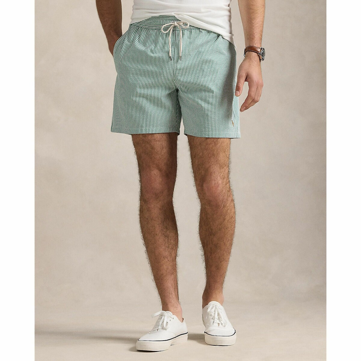 POLO RALPH LAUREN<br>Shorts de natação em seersucker