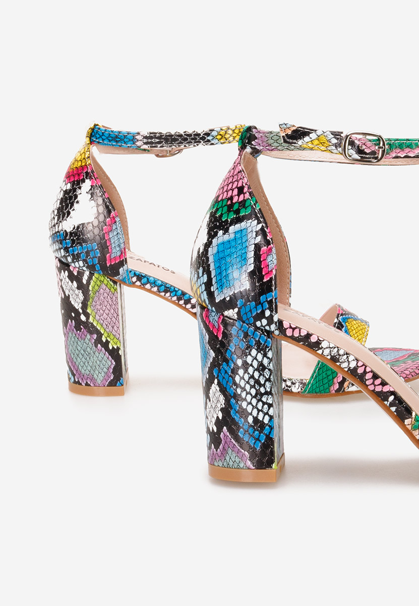 Sandales à talon multicolores Zaira