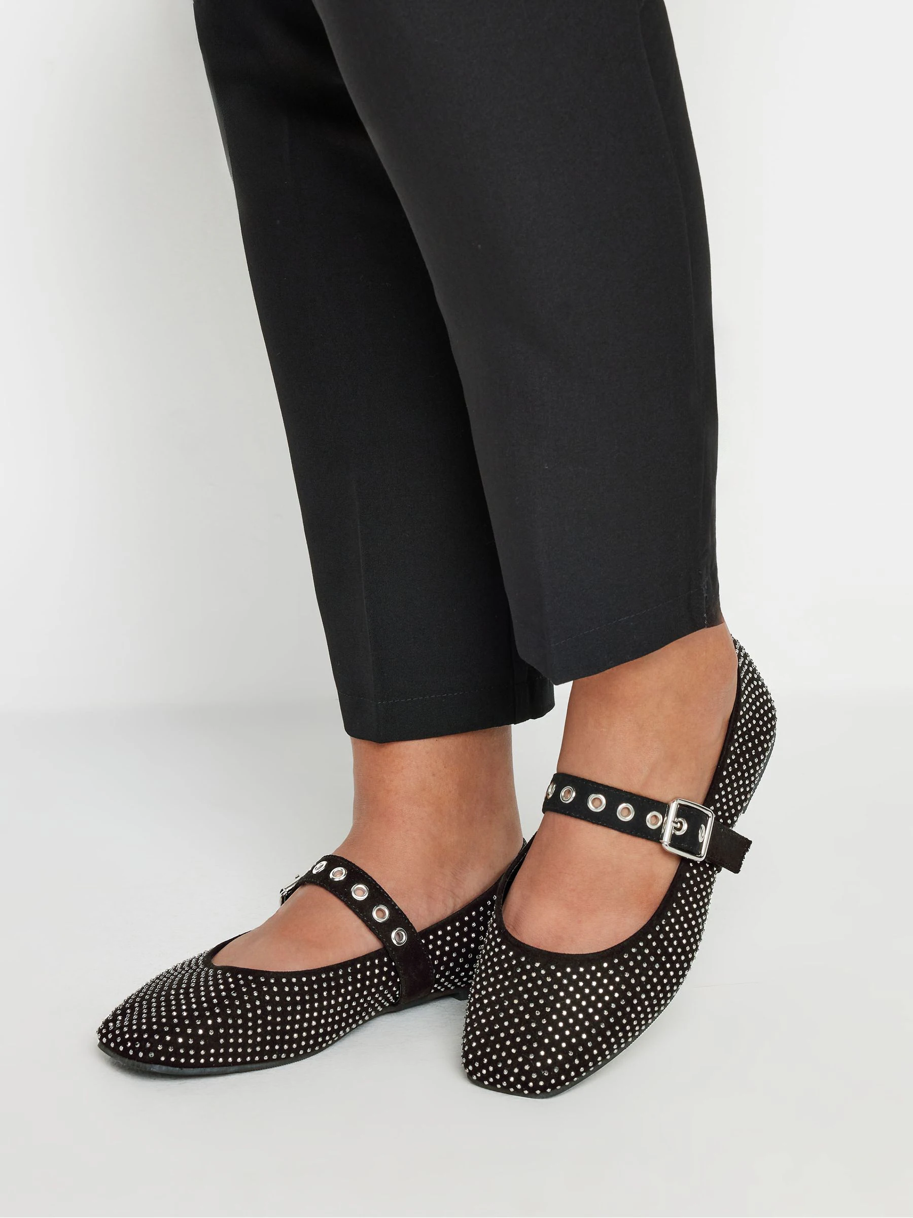 Yours Curve Mary Jane schoenen met extra brede pasvorm en ruitvorm