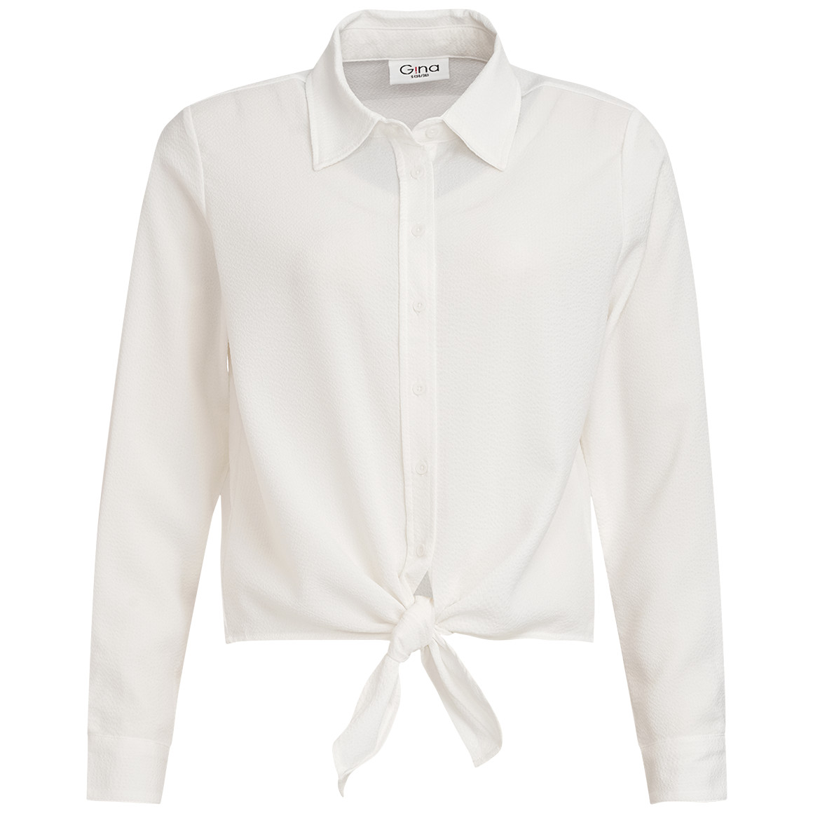 Gina Damen Hemdbluse mit Knoten-Detail weiss