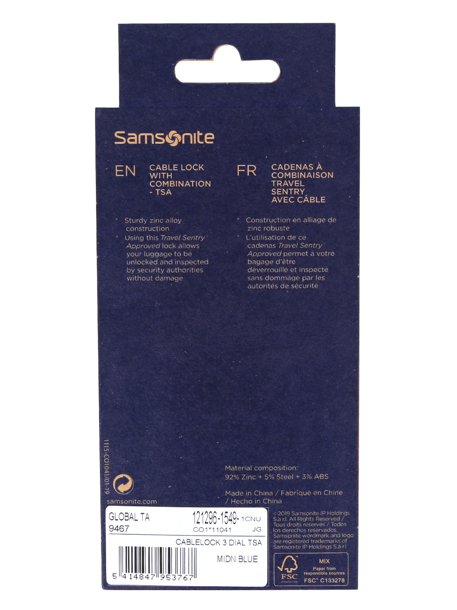 Cadenas À cÀble TSA Samsonite S
