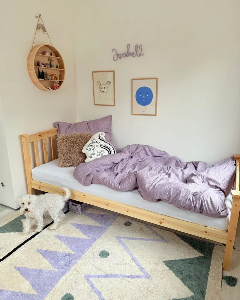 Bed Dennenhout GIVERNY 90 x 200 cm Lichtbruin