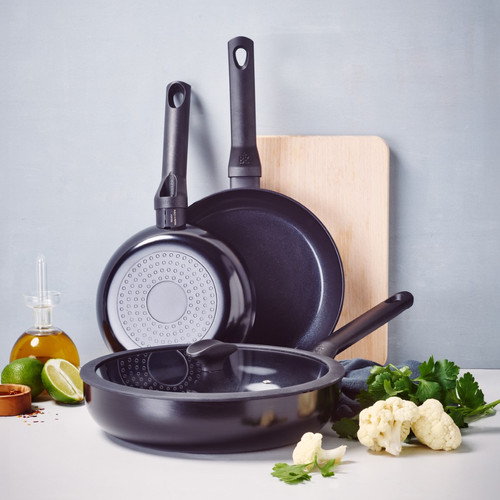 BK Enjoy Koekenpannenset 20 + 28 cm + Hapjespan 28 cm zwart