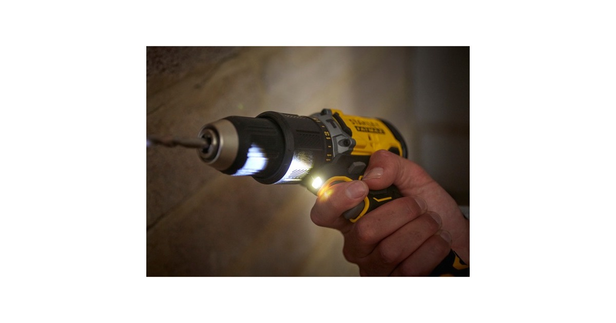 StanleyFATMAX V20 18V Brushless schroefklopboormachine  (Geel/zwart, Koffer, 2 accu's (2.0Ah) en oplader (2A) inbegrepen)