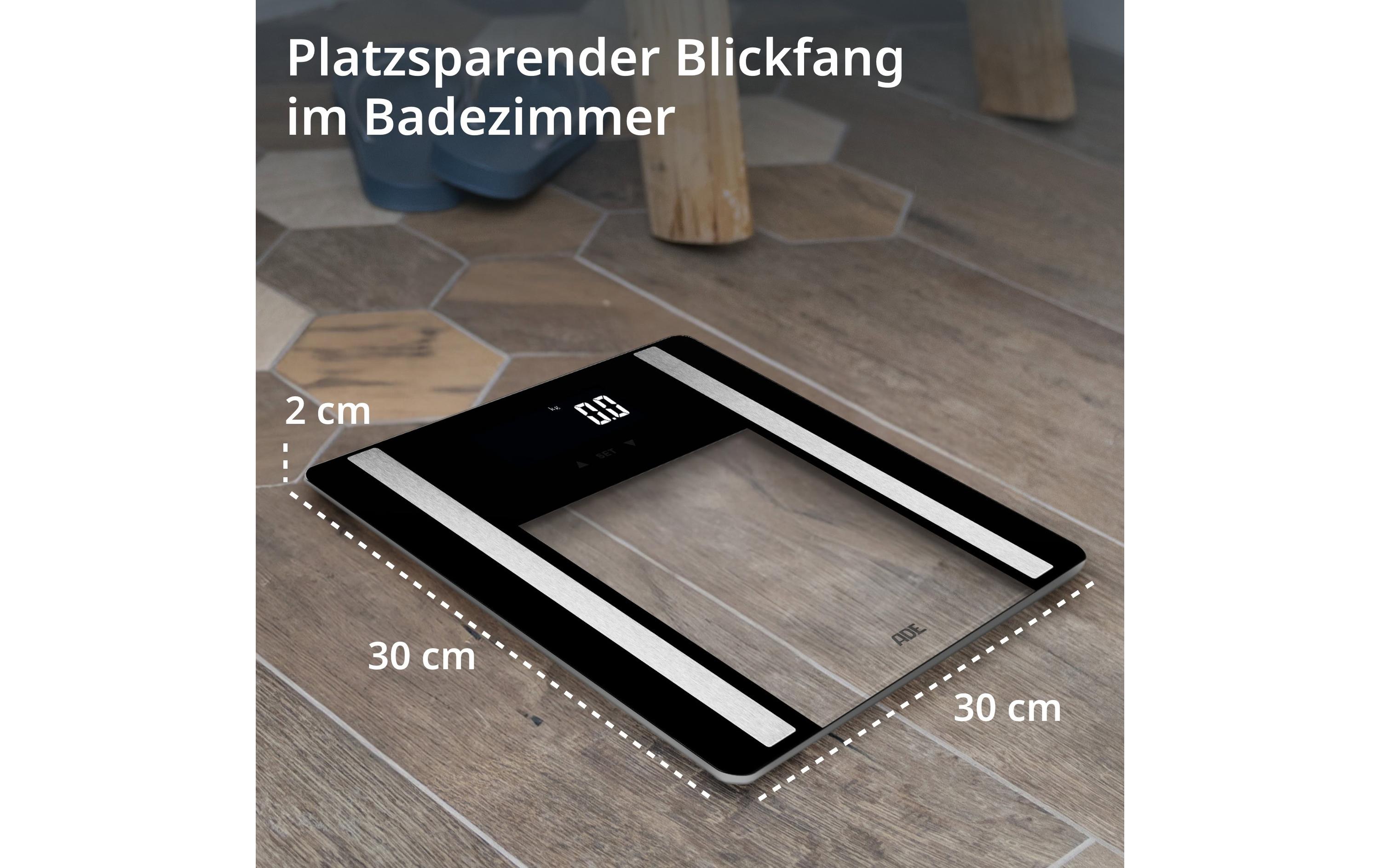 Körperanalysewaage Ines SchwarzDigitale Körperfettwaage bis 200 kg