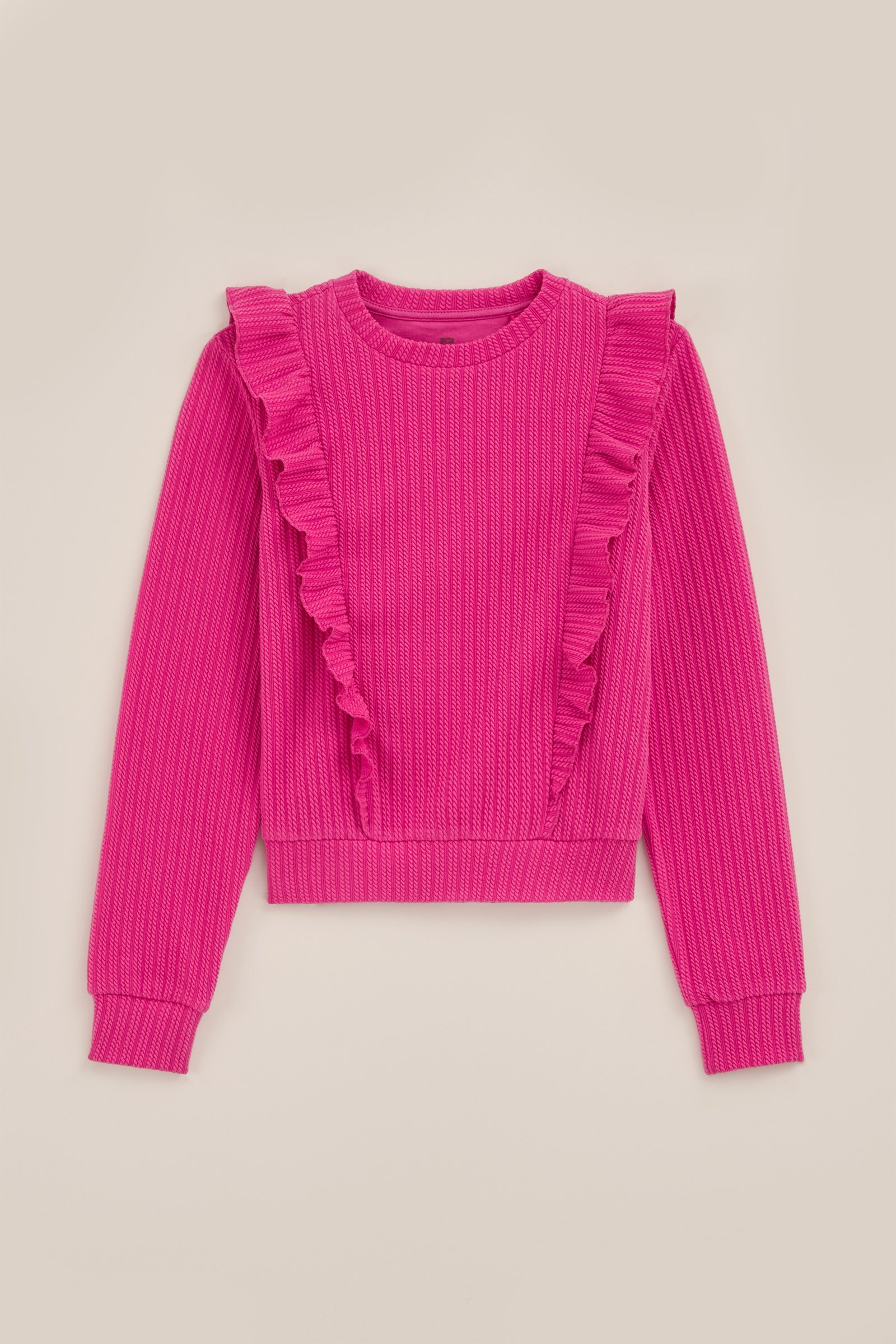 Meisjes sweater met structuur WE Fashion Fuchsia