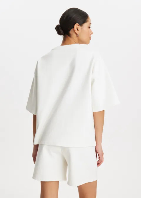 T-shirt met driekwart mouwen off-white (WIT.O)