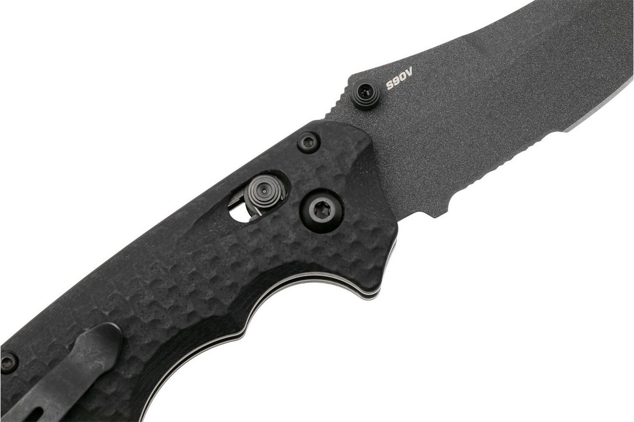Benchmade Mini Bedlam 865SBK Black Cerakote CPM S90V, Black G10, Serrated zakmes