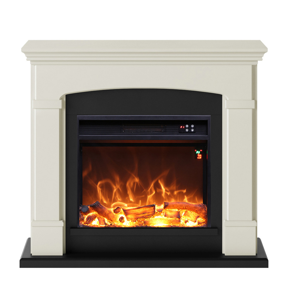 Cheminee murale 1500w caminetto fuego blanco crema