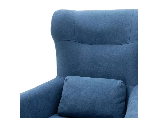 fauteuil rimbo en tissu couleur bleue 66x81x102cm