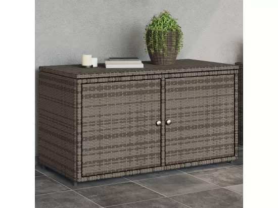 Armoire de rangement jardin gris 110x55x60,5 cm résine tressée