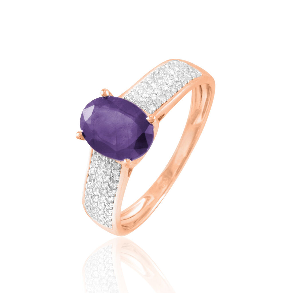 Bague Crista Or Rose Amethyste Et Diamant