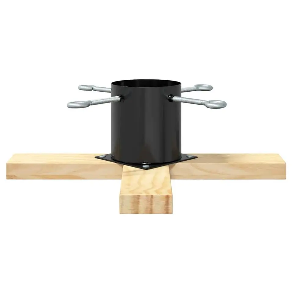 vidaXL - Kerstboomstandaard 50x50x16 cm - Zwart - Massief grenenhout