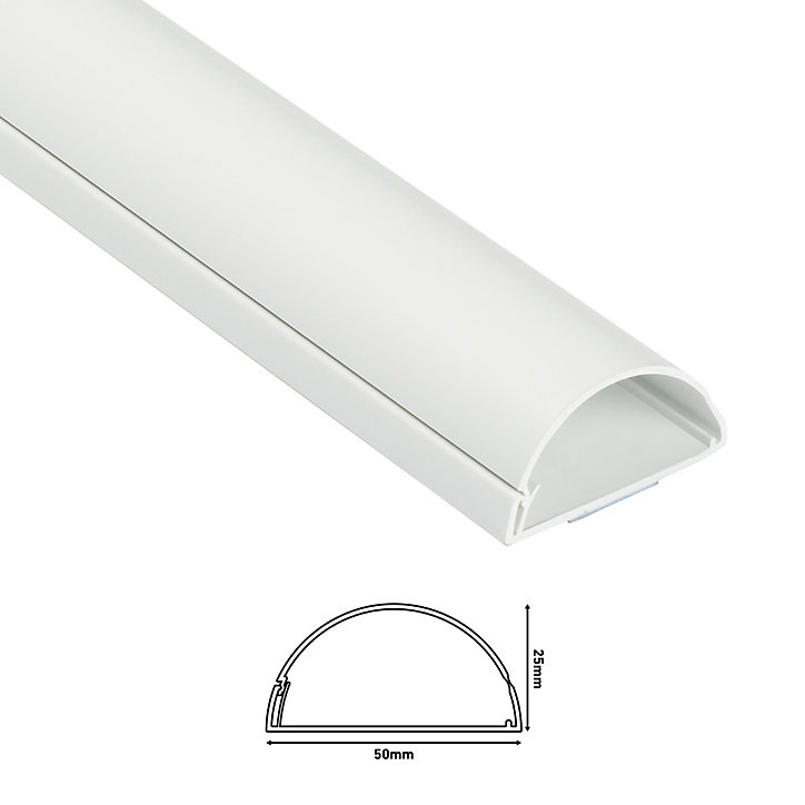 Kit moulure semi-circulaire D-Line 50 x 25 mm blanc