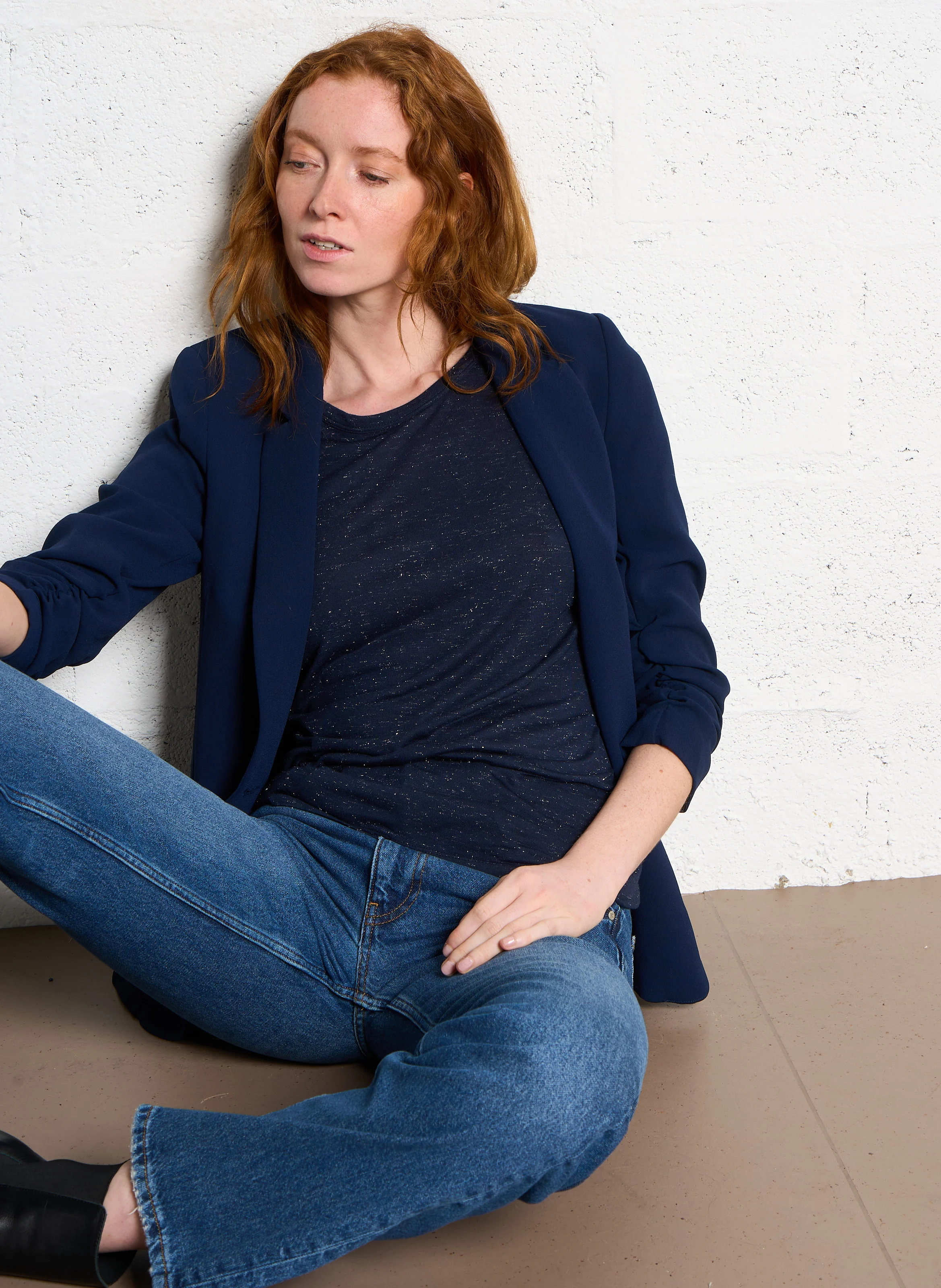 Veste de tailleur ajustée| Bleu