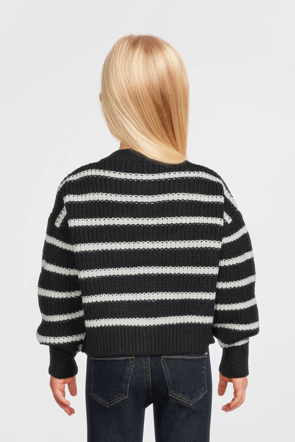 NAME IT gestreept vest NMFVERONJA donkerblauw/ecru