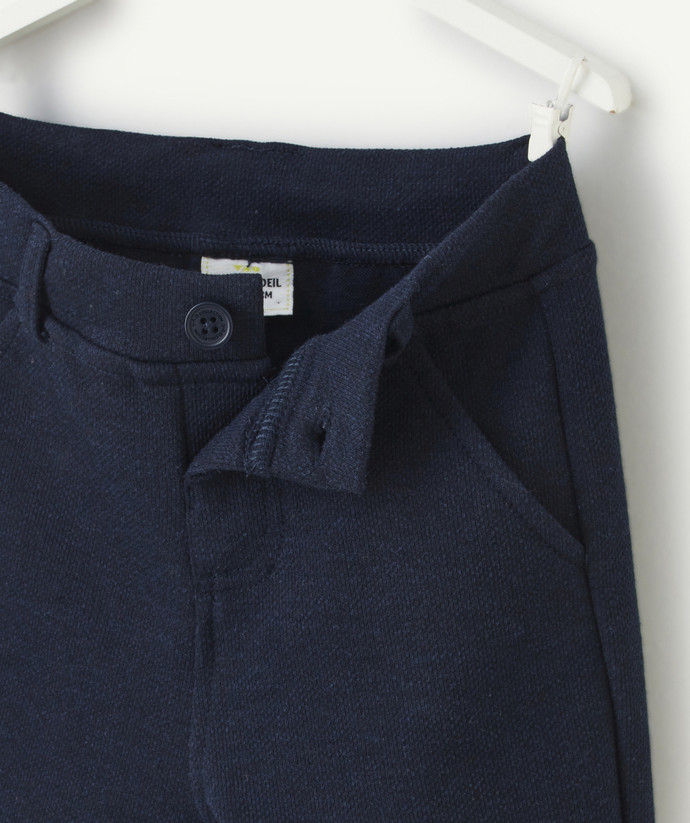 PANTALON CHINO BÉBÉ GARÇON BLEU MARINE EN MAILLE