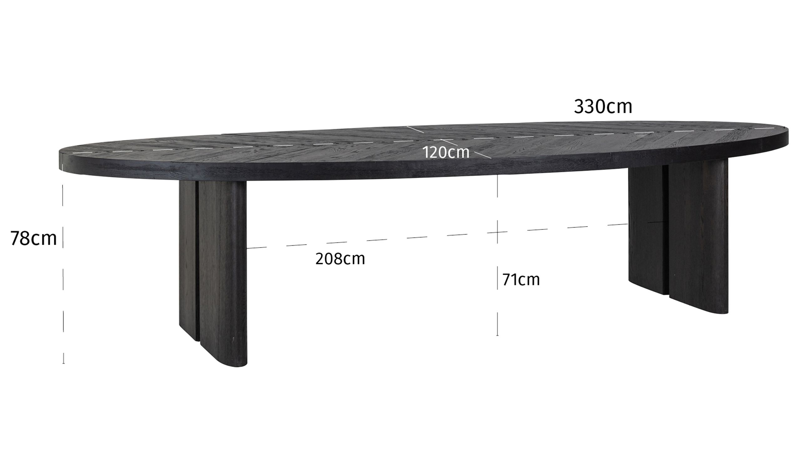 Eettafel 211223 Lilly B330 x D120 x H78 cm
