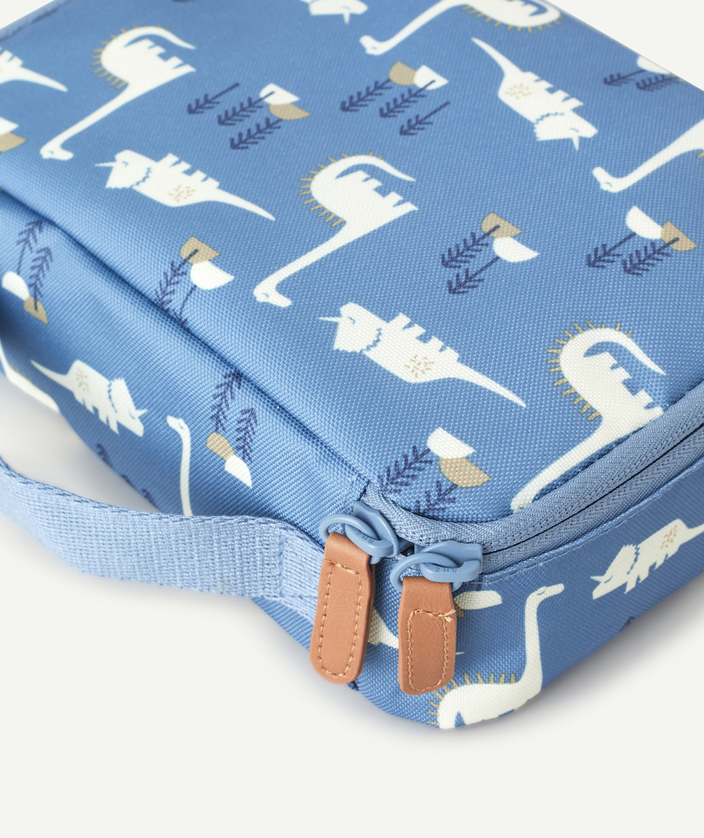 FRESKSAC ISOTHERME BLEU IMPRIMÉ DINOSAURES EN PLASTIQUE RECYCLÉ
