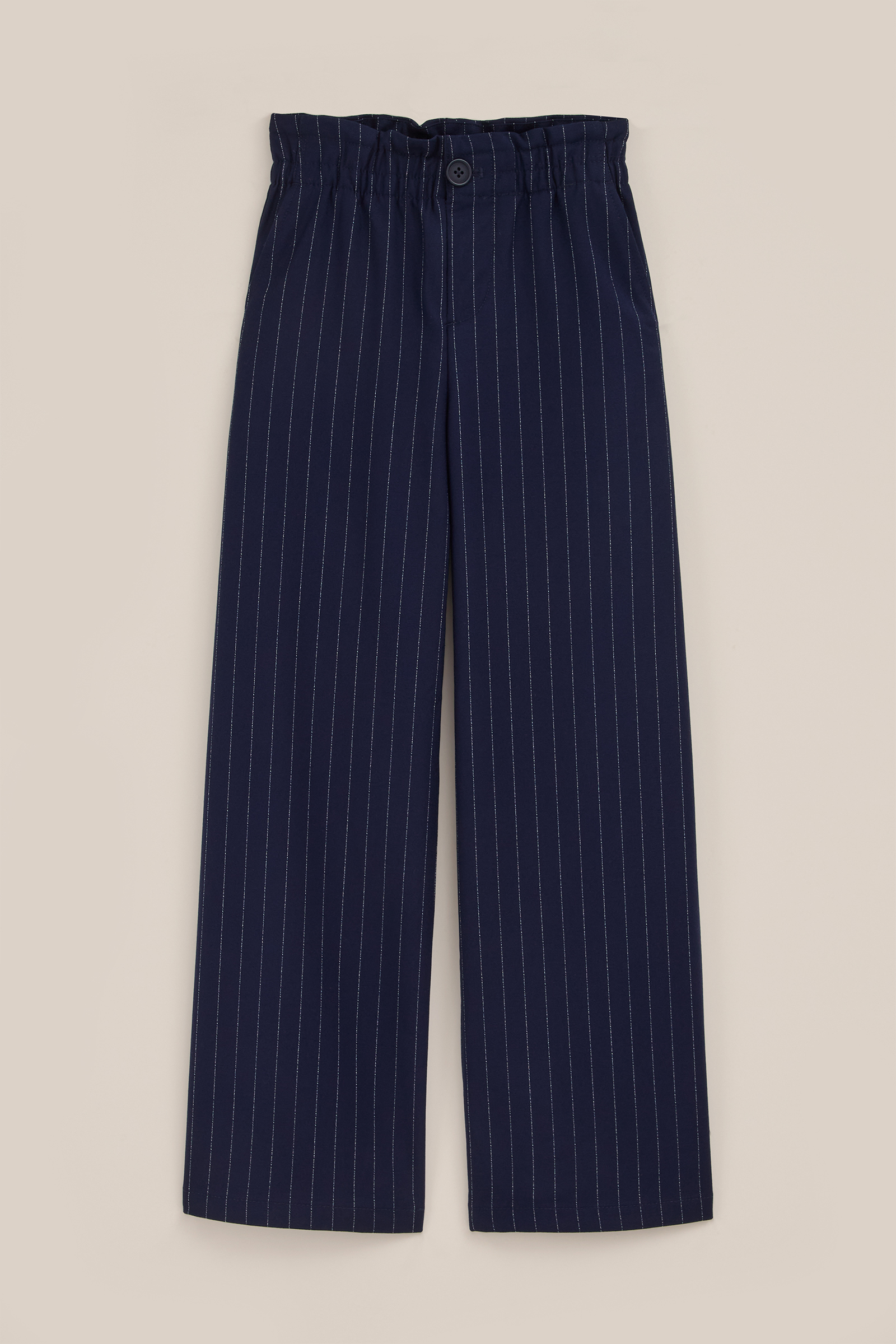 Meisjes straight fit broek met dessin WE Fashion Donkerblauw