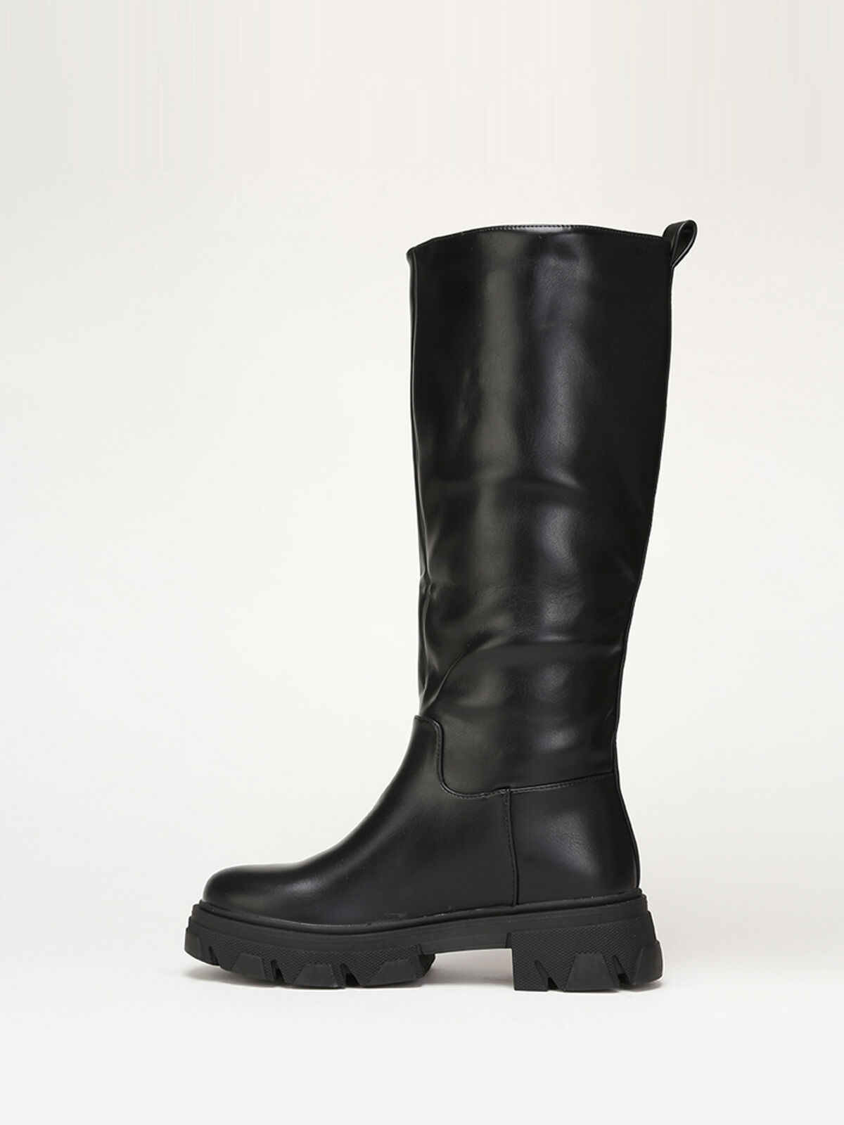 Bottes cavalières à semelle crantée- Noir