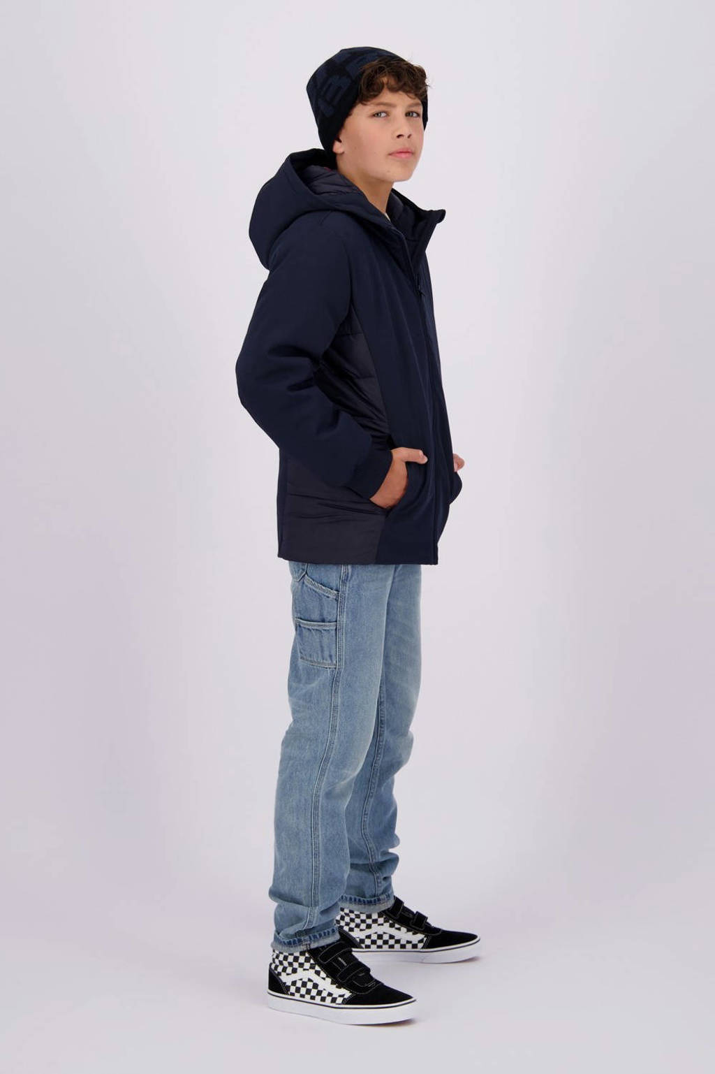 Vingino gewatteerde winterjas Threno donkerblauw