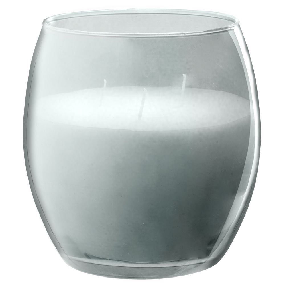 Bougie XL dans verre coloré bleu senteur monoï 36H
