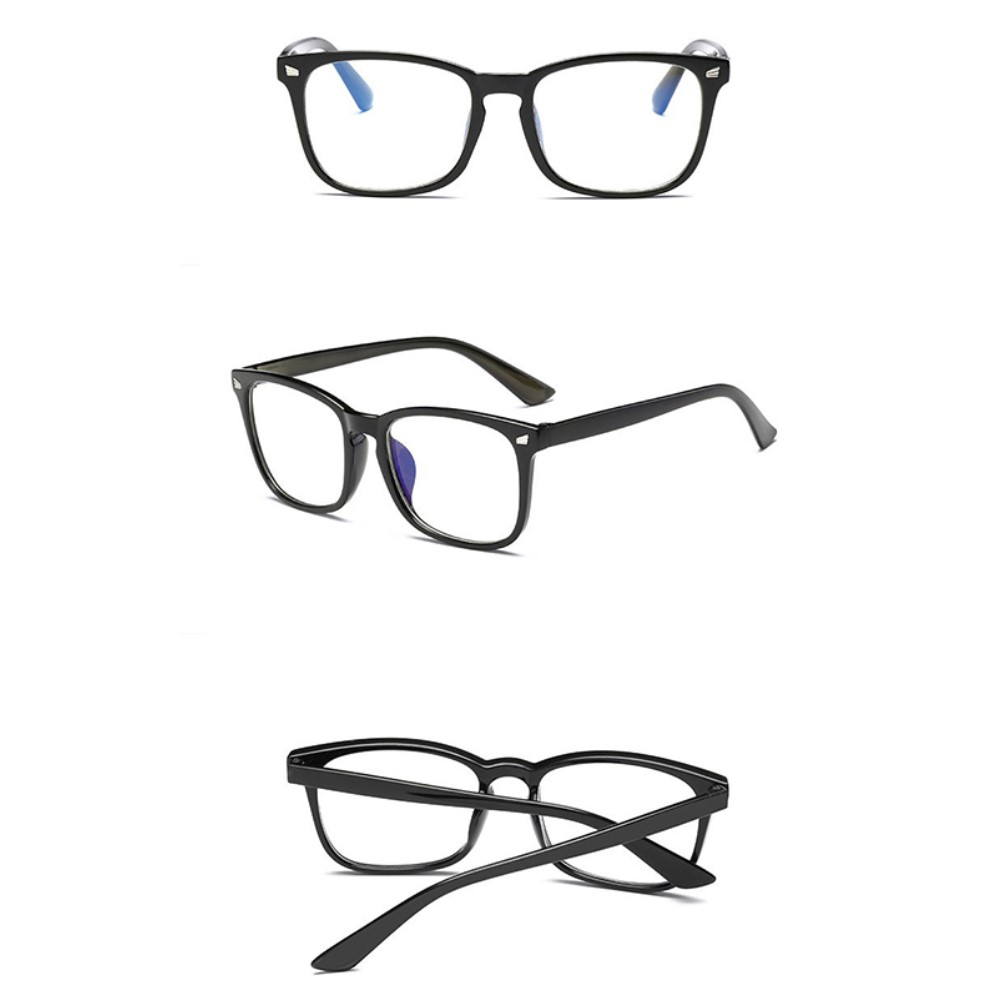 Anti Blue Light Blaulichtfilter Brille Computerbrille (Rechteckig) - Schwarz