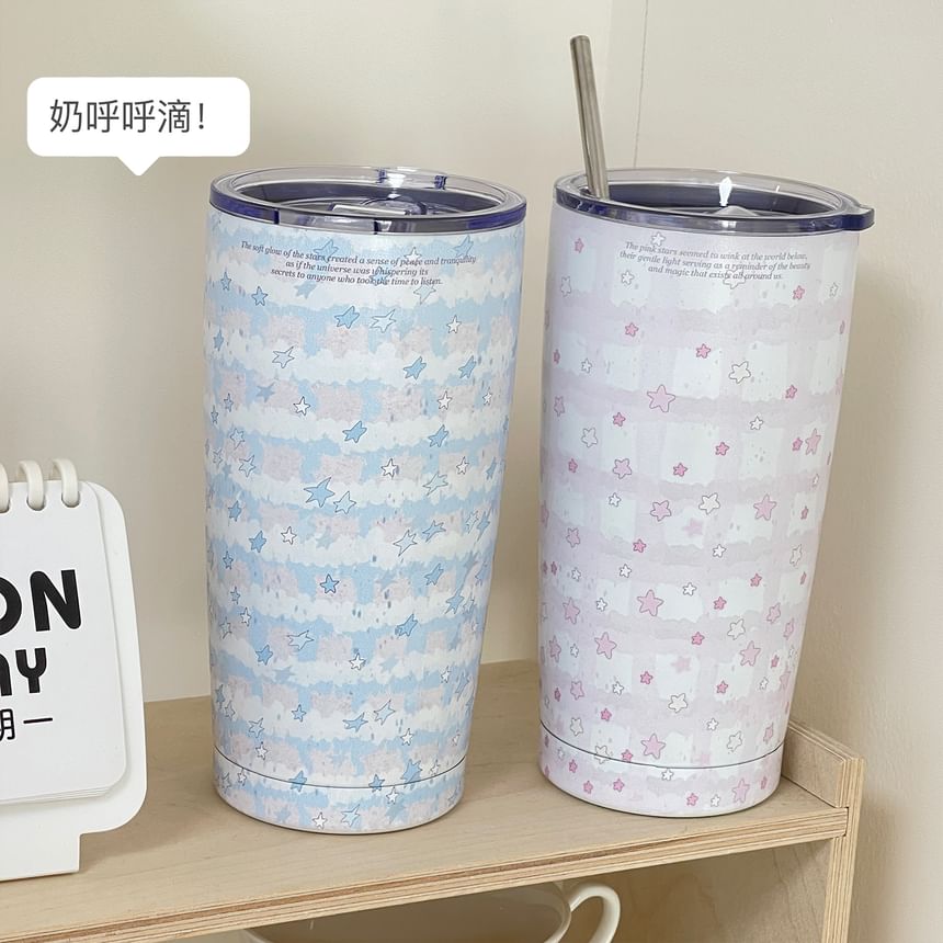 Intimo - Star RVS Tumbler / Drinkrietje / Set (Diverse uitvoeringen)