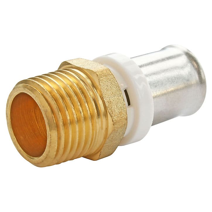 Raccord droit à sertir pour tube Multicouche Ø16 - droit mâle 20/27 (3/4