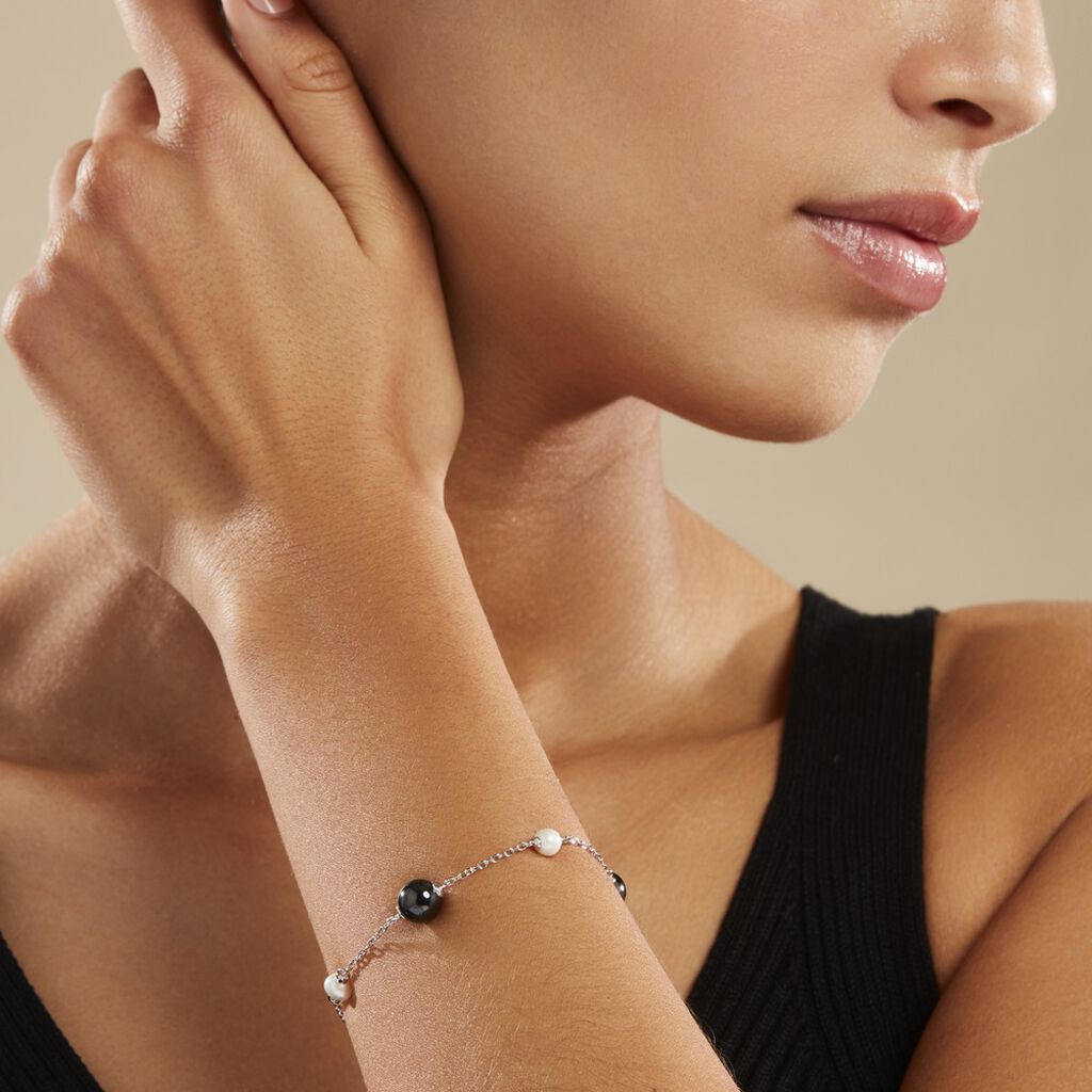 Bracelet Lucia Cera Argent Blanc Perle De Culture Et Céramique