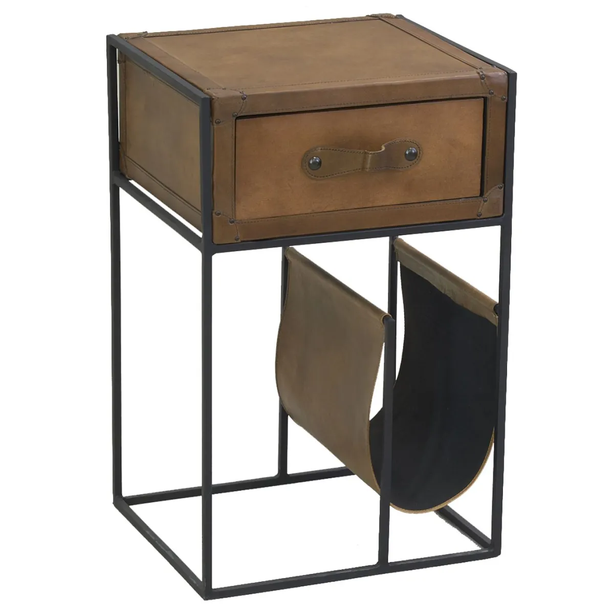 Aubry Gaspard - Table porte-revue cuir