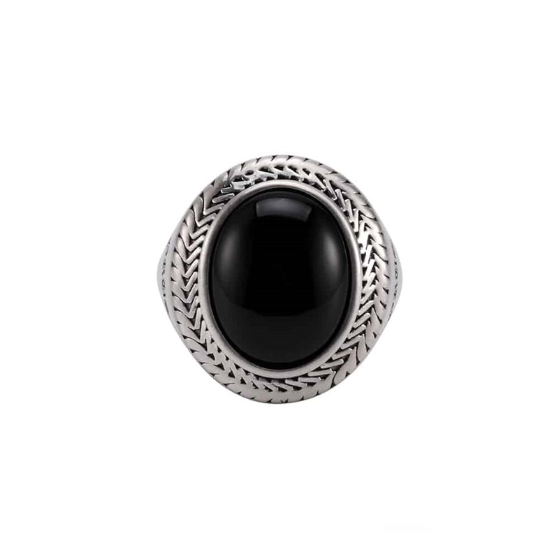 Bague Homme Argent Onyx Bouddha