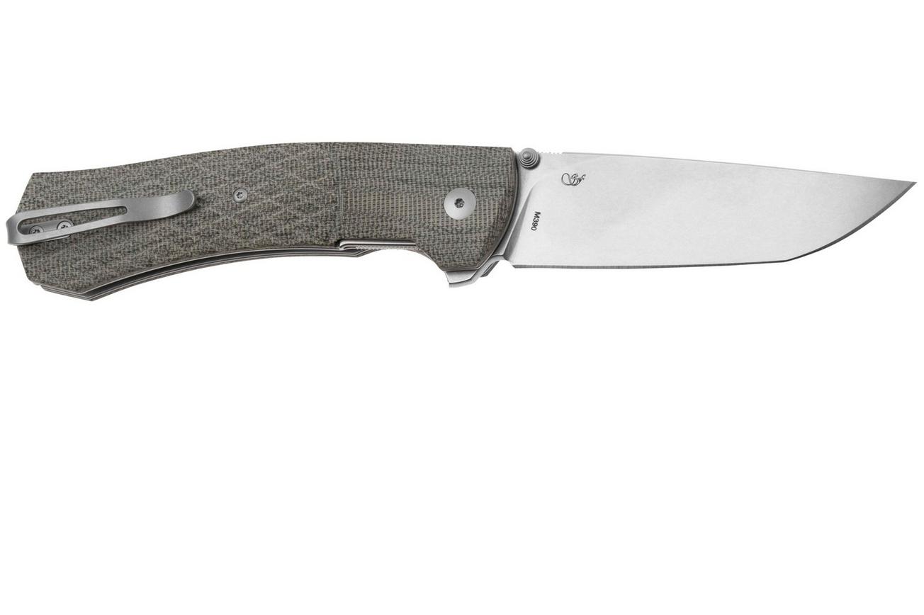 Viper Safe V6016CG3D Böhler M390, Green Canvas Micarta zakmes, Fabrizio Silvestrelli design