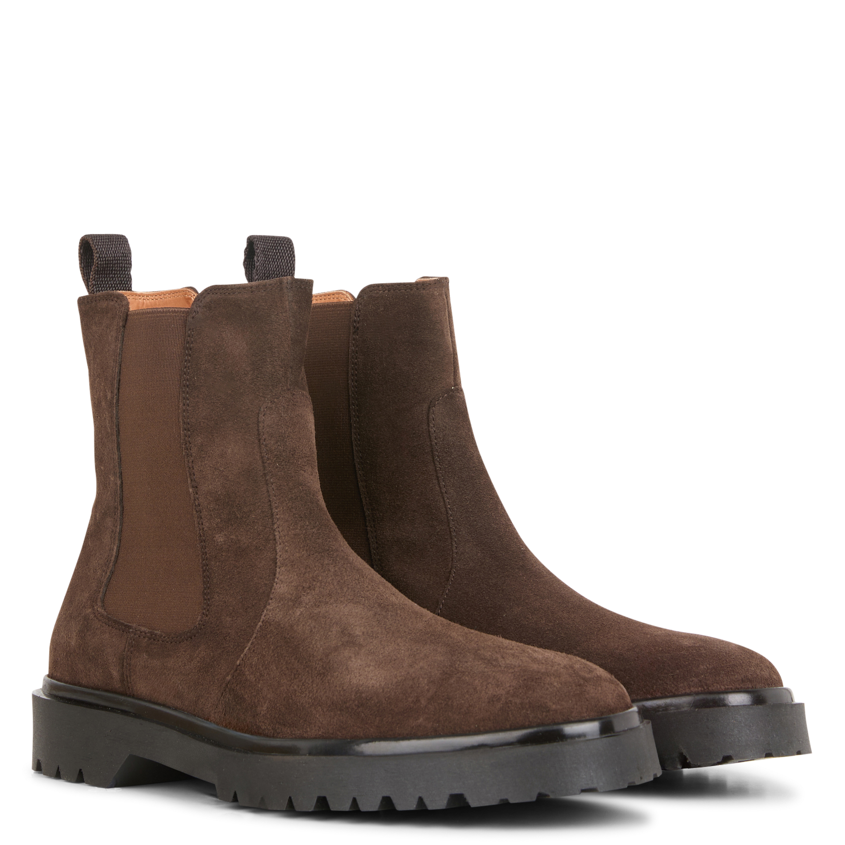 Bottines en cuir velours | Gris